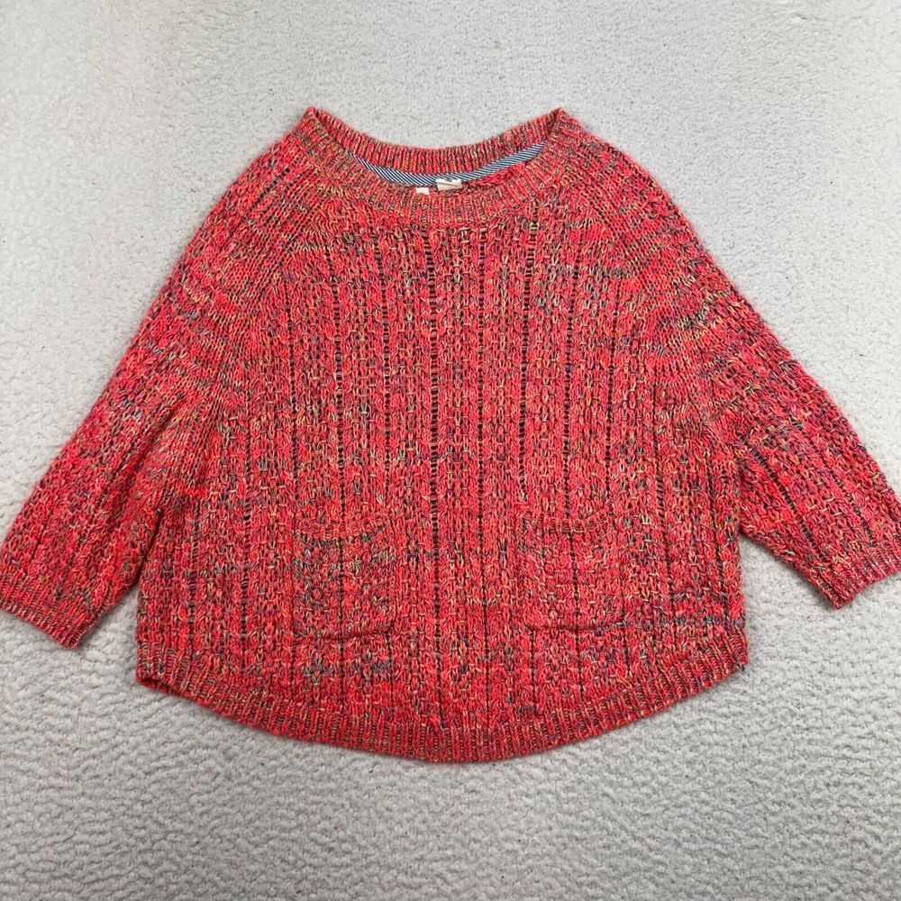 Moth Knit Sweater Women's XS Pink Marled‎ Pullover Pockets Cabincore Cozy Casual